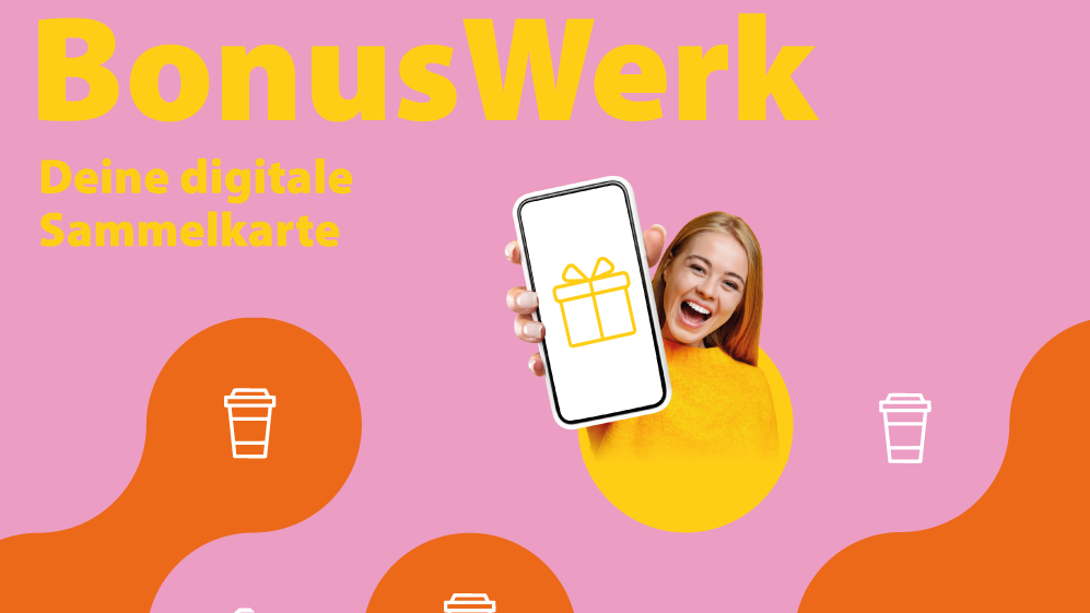 Bunte Werbung für das Bonussystem