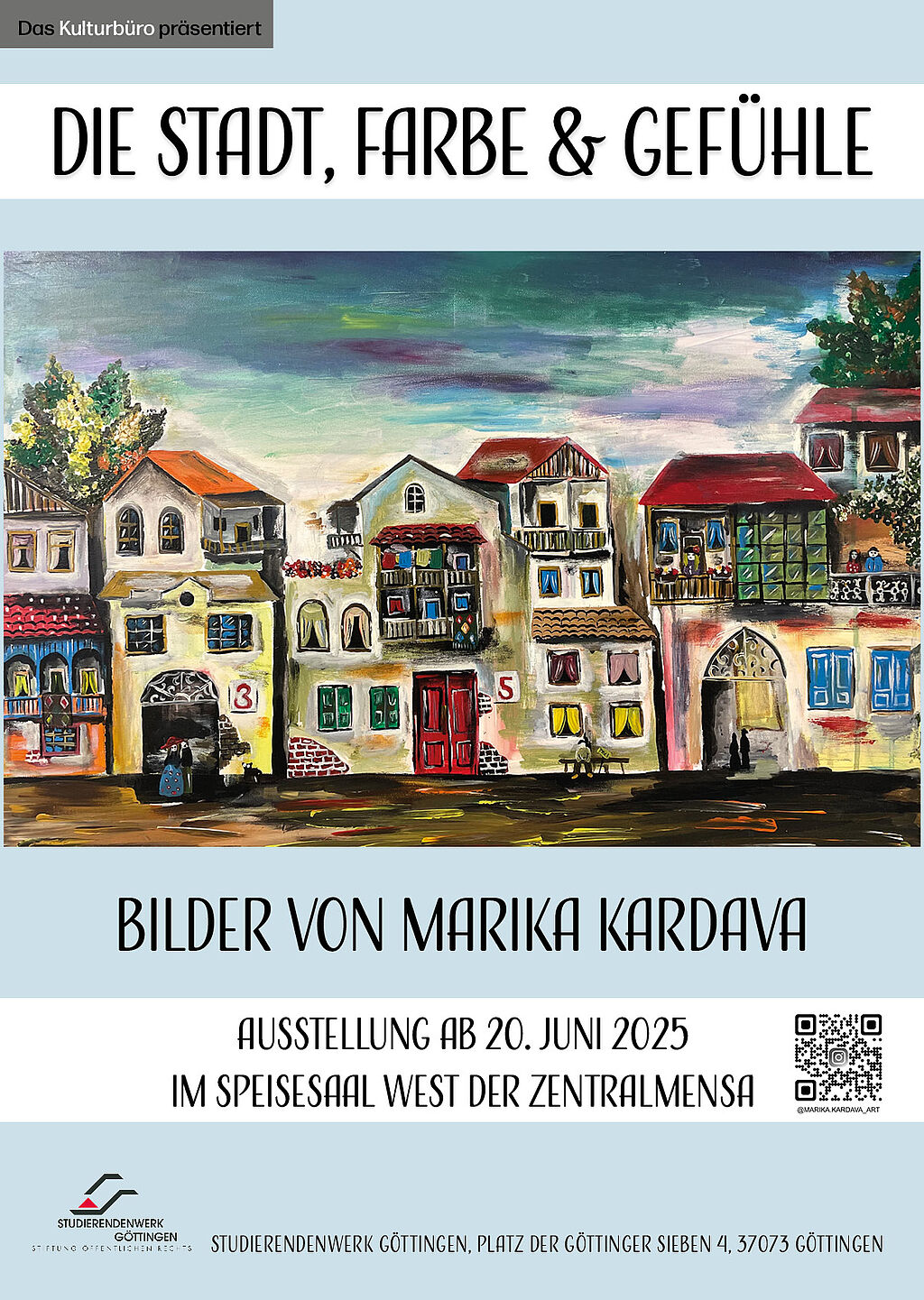 Ausstellungsplakat "Die Stadt, Farbe & Gefühle"
