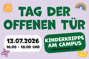 Einladung mit Kinderzeichnungen zum Tag der offenen Tür