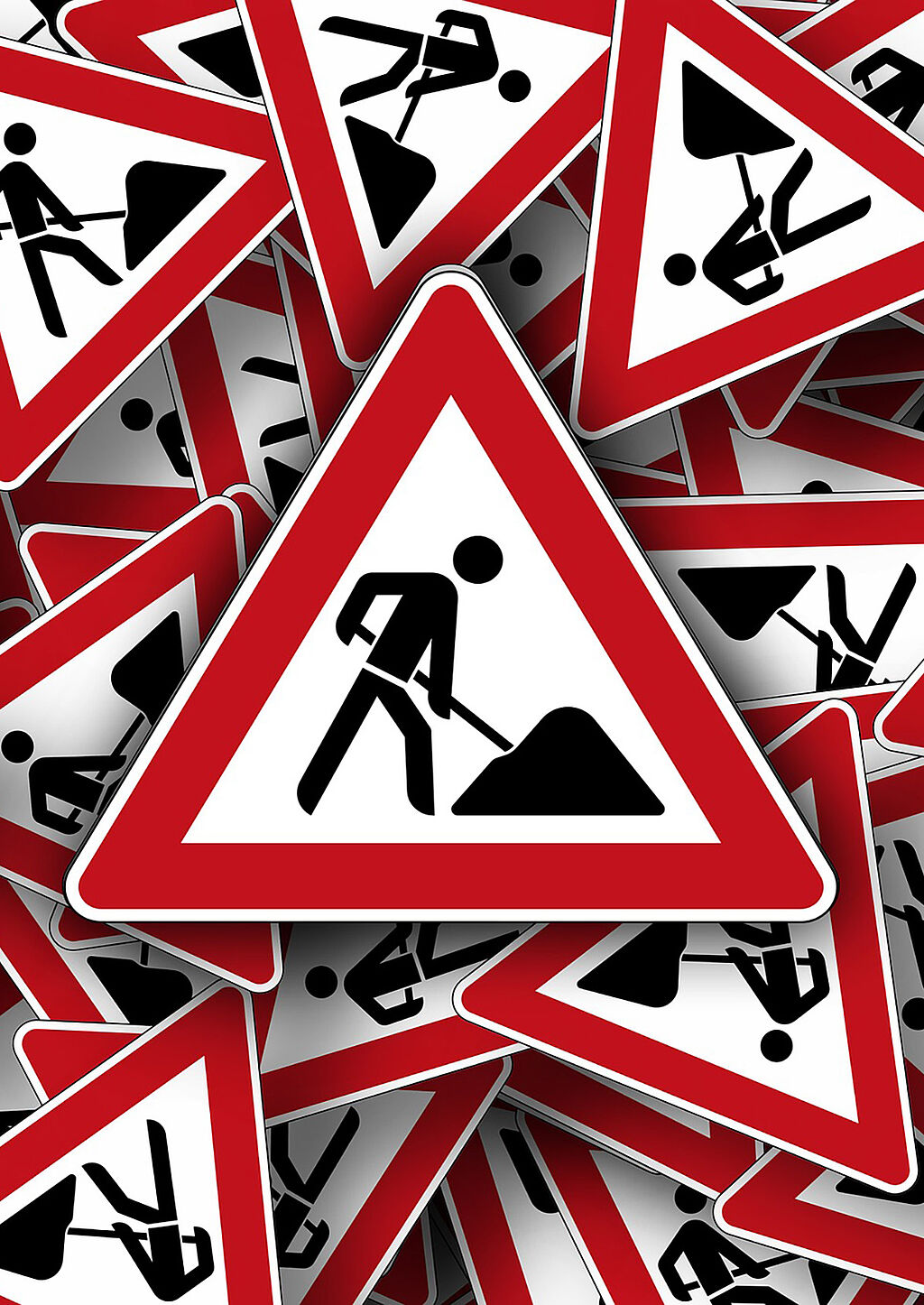 Piktogramme von Baustellenschildern