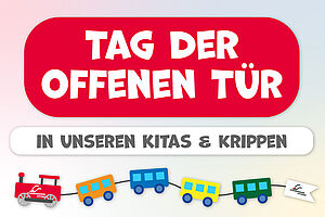 Plakat als Einladung zeigt eine Holzeisenbahn