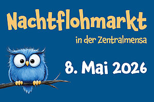 Banner mit Ankündigung für den Nachtflohmarkt