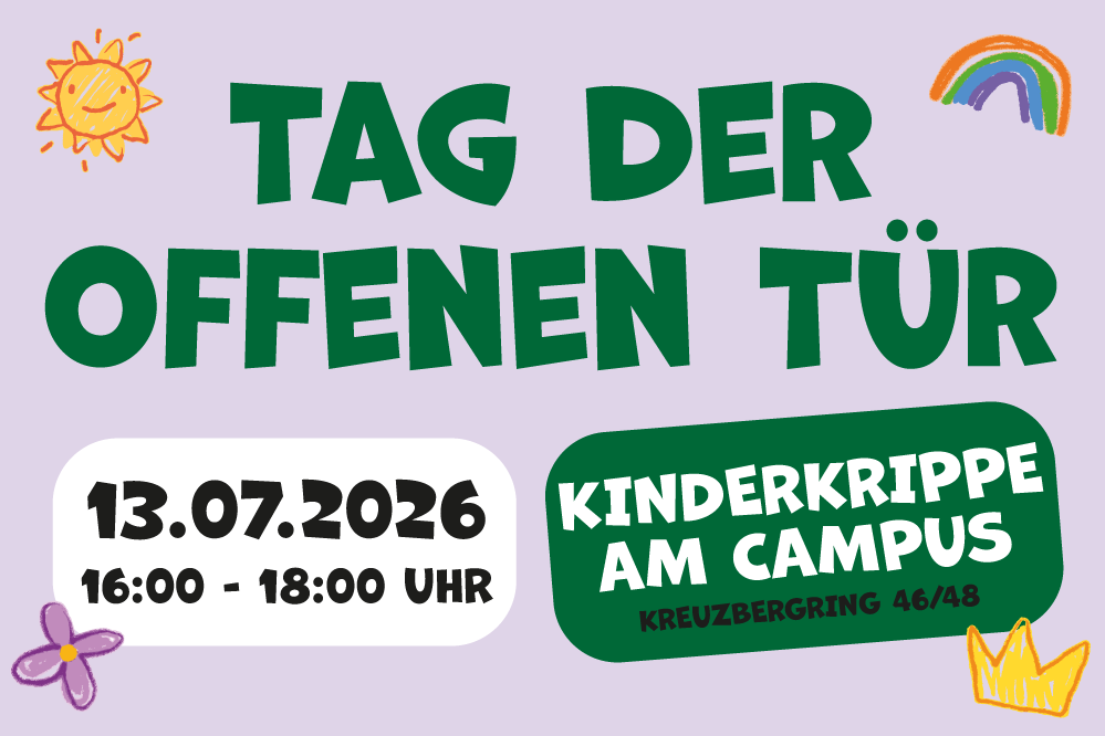Einladung mit Kinderzeichnungen zum Tag der offenen Tür